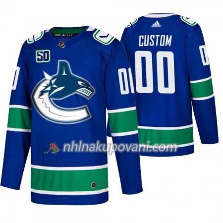 Vancouver Canucks Dresy med eget tryck 50th Anniversary Adidas 2019-2020 Modrý Authentic - Pánské Vancouver Canucks Dresy med eget tryck 50th Anniversary Adidas 2019-2020 Modrý Authentic - Pánské